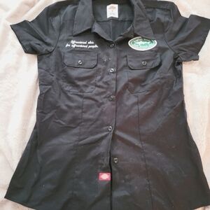 DFH Dickies Black S/S Button Down Wmn Small
